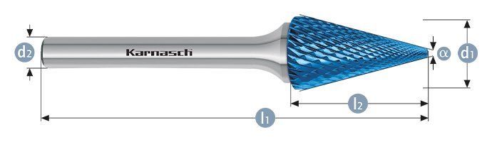 Борфреза конус, покрытие BLUE-TEC, арт.115092045
